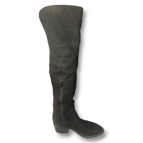 EXPRESS Over The Knee Faux Suede Boots - Black | Size 7 - Picture 9 of 16